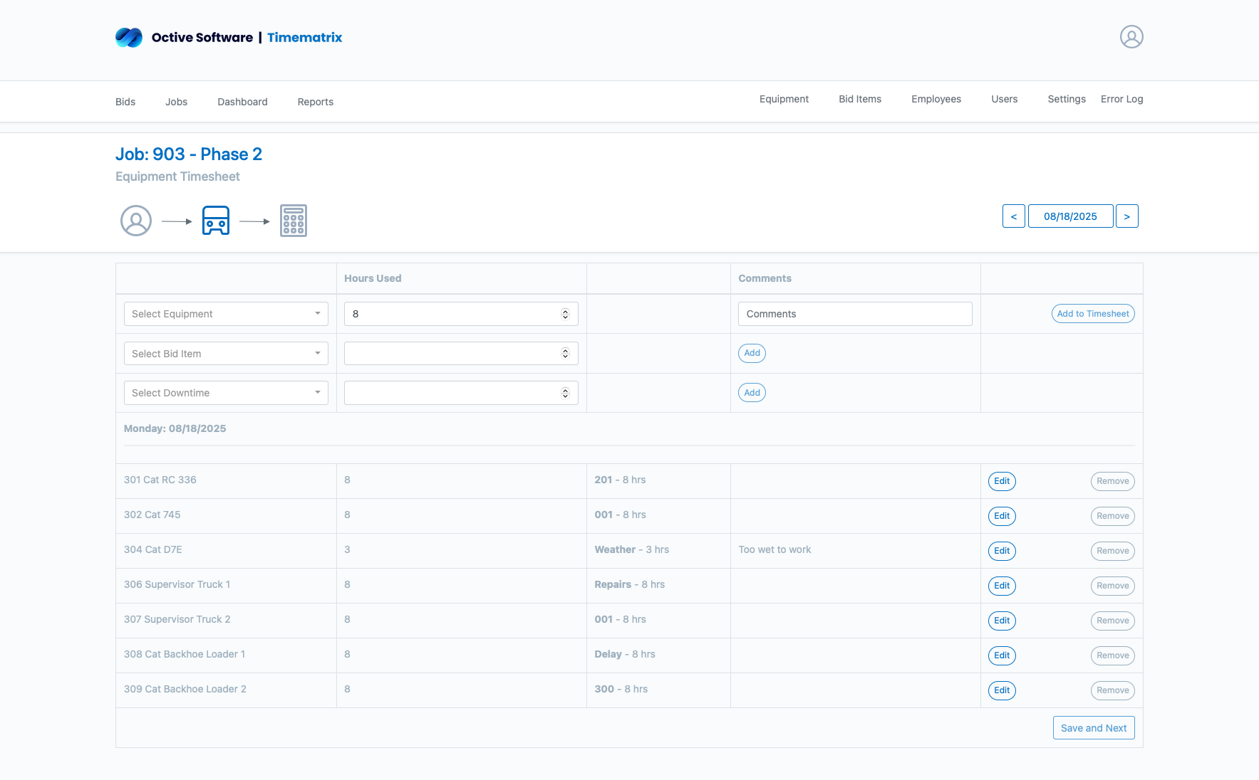 Equipment Time Tracking